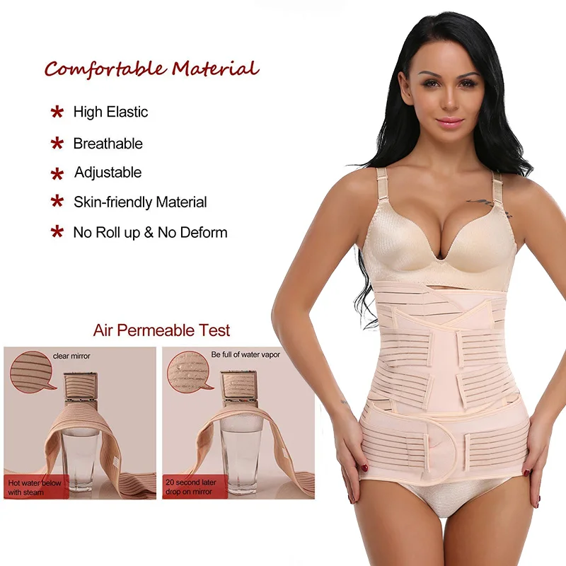 Miss Moly 3in1 Postpartum Slimming Belt For Post Partum Women Body Recovery Shapewear Belly Control Bandage Breathable Corset postpartum slimming belt