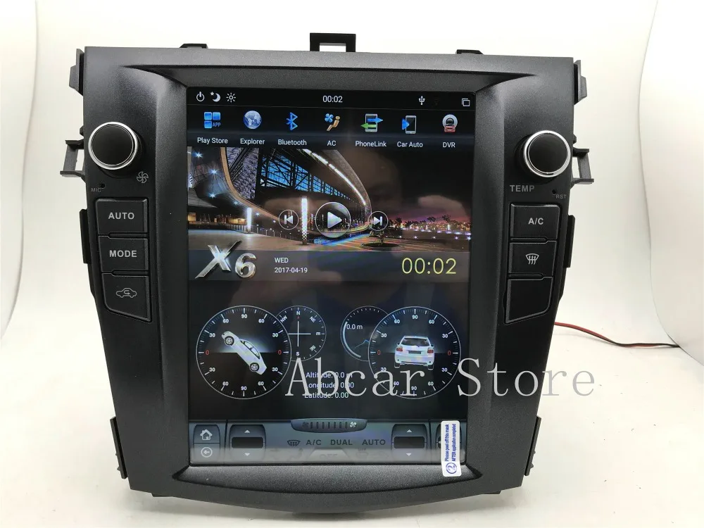 10,4 ''Tesla стиль Android 8,1 автомобильный dvd-плеер gps навигация для Toyota Corolla 2006-2013 головное устройство стерео px6 carplay радио ips