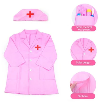 

Indoor Games For Kids Doctor Pretend Play Toys For Children Girls Role Play Costume Nurse Uniform Clothes With Hat