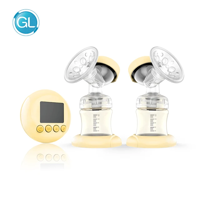 GL Electric Double Breast Pump Massage Portable Electric Pump With Milk Bottle LCD Screen Multinational Double Breast Pump