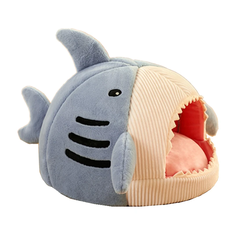 

Pet dog bed cat bed mat house kennel sofa keep warm closed shark type removable and washable Pet Supplies for small medium pets