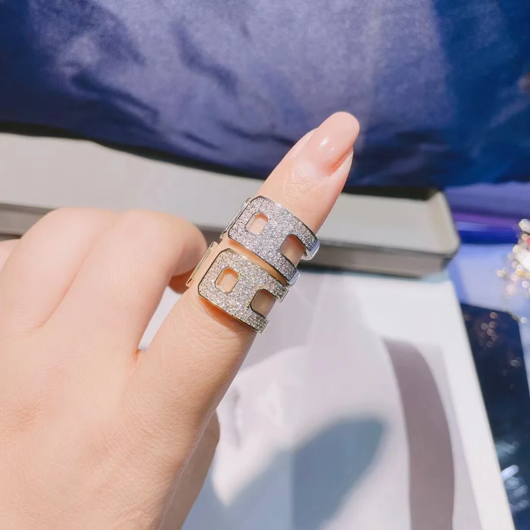 

2021 Trendy Free size Charms Cubic Zircon Statement Letter Rings for Women Finger Rings Beads Charm Ring Bohemian Beach Jewelry