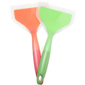 

2 Pieces Silicone Pancakes Shovel Wide Spatula Turner Nonstick Fried Shovel Silicone Wide Flexible for Nonstick Cookware