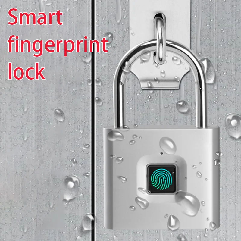 

Waterproof Fingerprint Lock LED Display Home Entrance Anti Theft Luggage Cabinet Locker Electronic Padlock