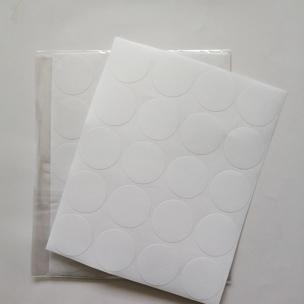 120 adesivi 35 mm DIAMETRO forma rotonda BIANCO adesivo di carta BIANCO PER STAMPA fai da te - immagine 2