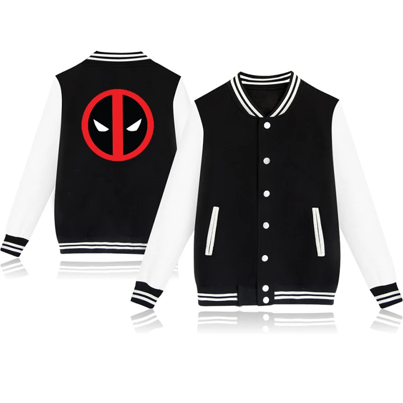 baseball jacket 1 Одежда для малышей; Новинка; бейсбольные куртки для мальчиков и девочек с принтом Дэдпула; пальто; Верхняя одежда для детей ясельного возраста; Детский Повседневный весенний свитер - Цвет: baseball jacket 1