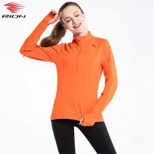 RION, женские рубашки с длинным рукавом для йоги, с отверстием для большого пальца, 1/2, куртка на молнии для бега, топы для спортзала, фитнеса, спорта, толстовки, рубашки для тренировок