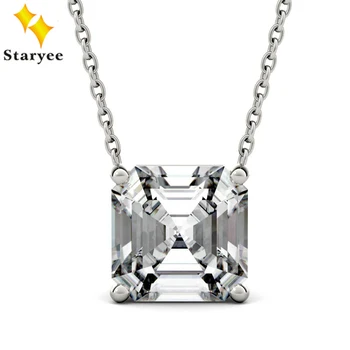 شراءقلادات بتصميم عصري وجديد ممتاز من Charles Colvard Forever One Moissanite بحجر 0.6CT DEF لون VVS 18K لون ذهبي أبيض نقي