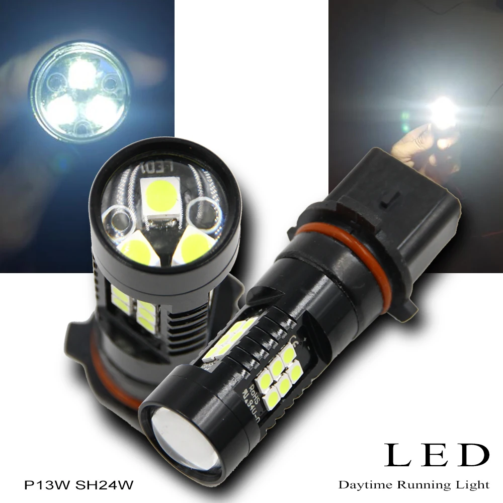 2 шт. ксенон белый P13W 21 SMD светодиодный лампы для Audi A4 B8 NonFL (2008 2012) дневные фары