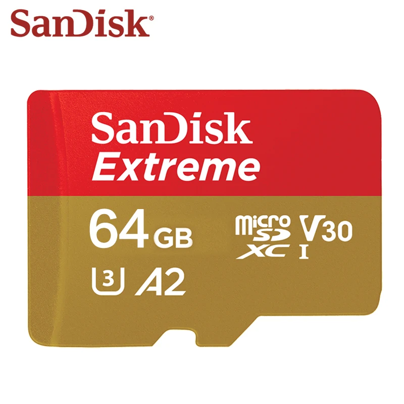 Оригинальная карта памяти sandisk, экстремальная Micro SD карта A2 A1 V30 U3, флеш-карта, 64 ГБ, 32 ГБ, TF карта, 128 ГБ, память Microsd