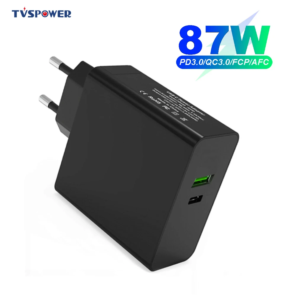 87 Вт мини настенное зарядное устройство USB C PD 65 45 QC3.0 для TYPE Thunderbolt 3 ноутбука Macbook