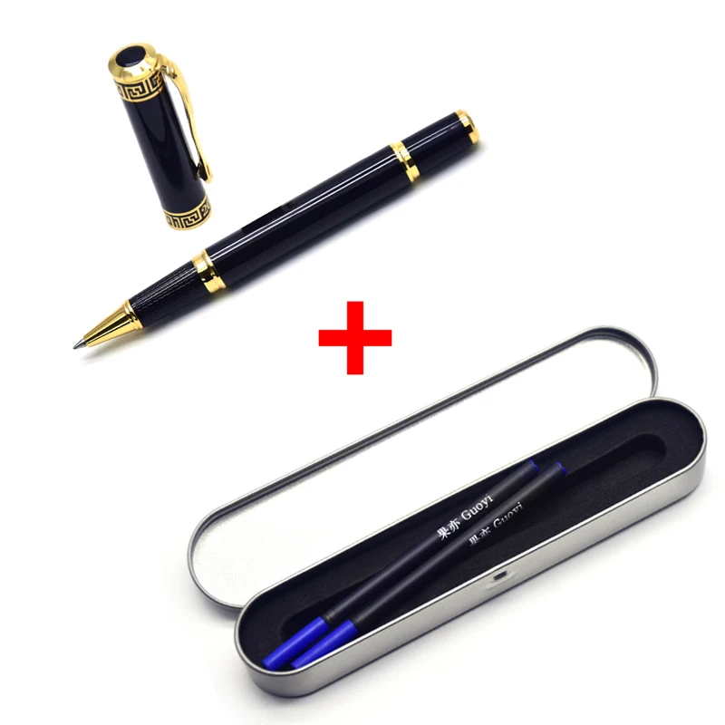 gift-2 Blue refill CCCAGYA A040 Классическая медная металлическая Заправка для гелевой ручки для обучения, офиса, школы, канцелярские принадлежности, Подарочная роскошная ручка для отеля, деловая ручка для письма - Цвет: gift-2 Blue refill