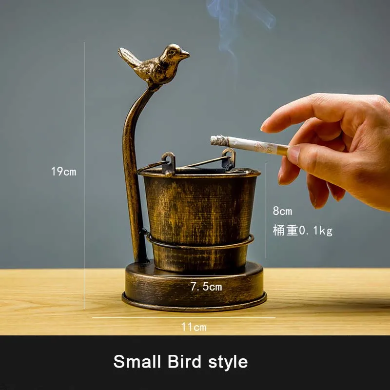 Bird style Ретро металлическая пепельница креативная пепельница для сигарет и сигар для дома или офиса, декоративные Ремесла коллекционные украшения для курения - Цвет: Bird style