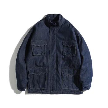 

Luoye luo ye 2019 Winter Style Origional Multi-pockets Cowboy Thick Coat Men And Women Couples Jacket Jk143