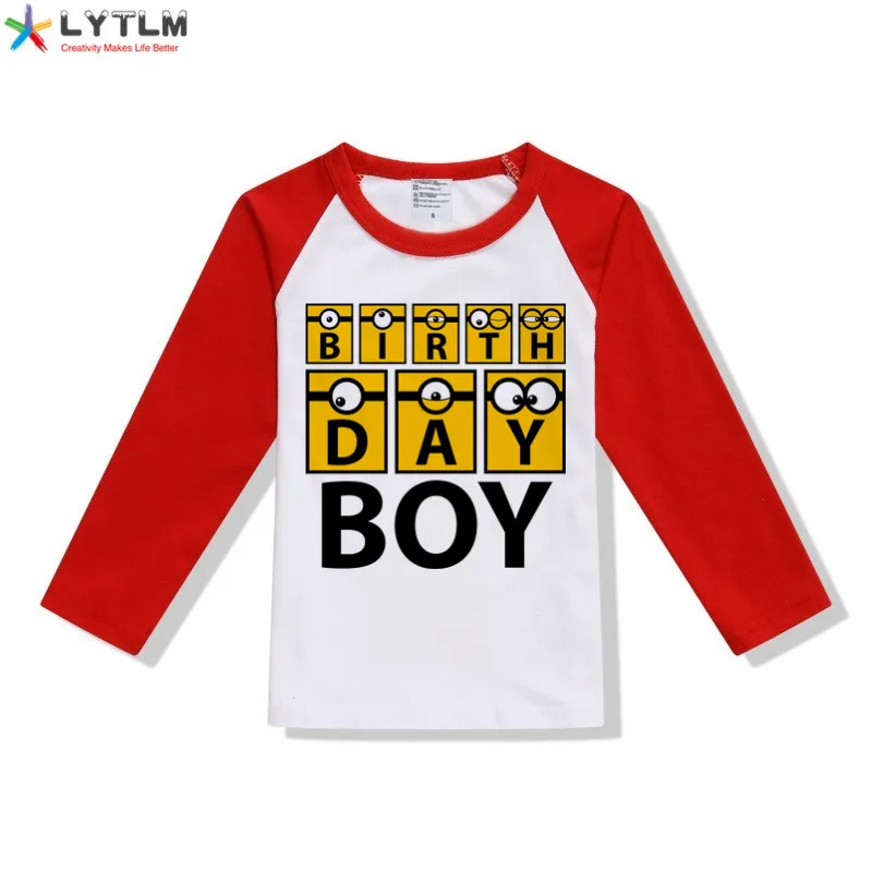 LYTLM First Birthday Boy Clothes Happy Birthday Boy Tshirts Kids Birthday Tshirt Boy Tee Shirt Enfant Garcon Boys Tops Fall