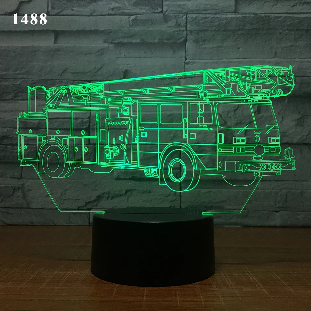 Кран грузовик пожарная машина школьный автобус дизайн Акриловые автомобили 7/16 цветов изменить 3D иллюзия Мальчики Дети подарки 1 шт. Прямая поставка