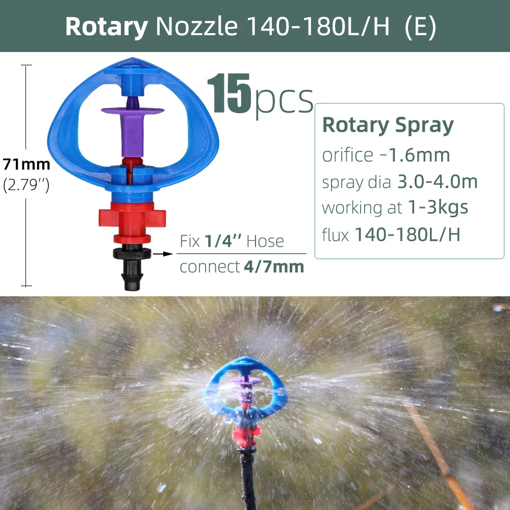 Greenhouse Barb Watering Sprinkler Irrigation System Garden Mist Emitters Stake Micro Spray Rotating Nozzles 1/4'' garden sprinkler,plants irrigation kits