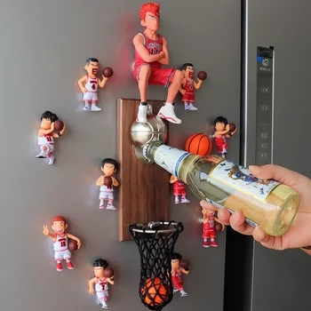 

Basketball is fixed on the wall of beer screwdriver soft magnet refrigerator bottle opener basket connection cap