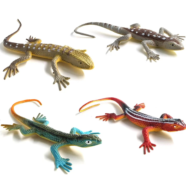 12Pcs Funny Collectible Handmade Mini Simulation Lizard Gecko Animal Model Magic Trick Kids Educational Toys 5