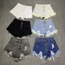 

2022NEW Female fashion casual summer cool women denim booty Shorts high waists fur-lined leg-openings Plus size sexy short