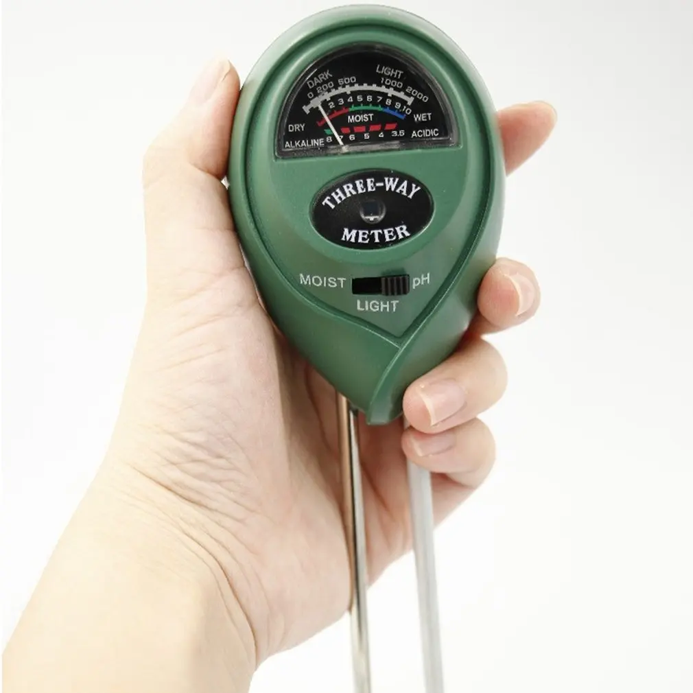 4 in 1 Soil Moisture Detector Measuring Ph Illuminance Test Pen Soil Detector High Resolution Round Head Soil Moisture