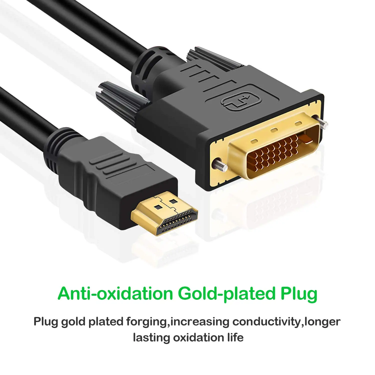 Кабель HDMI-DVI 6FT двунаправленный HDMI Мужской к DVI(24+ 1) Мужской кабель высокоскоростной Кабель-адаптер Поддержка 1080P Full HD