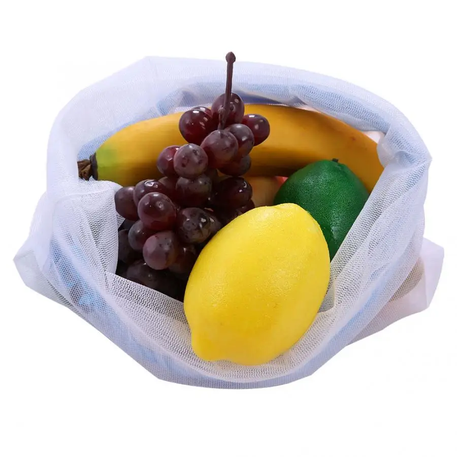 15 шт 3 размера шнурки сетки сумки многоразовые Sundries игрушки фрукты овощи хранения удар шнурок мешок