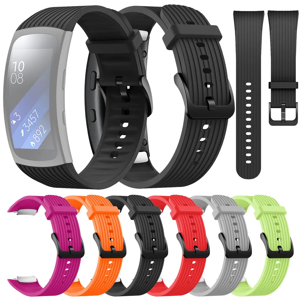 Силиконовый ремешок в полоску для samsung gear Fit2 Pro браслет Смарт часы мужчин Т