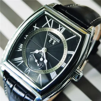 

Forsining Classic Retro Design Luxury Blue Hand Genuine Leather Strap Automatic Mechanical Watch For Man Luxury Men WristWatches