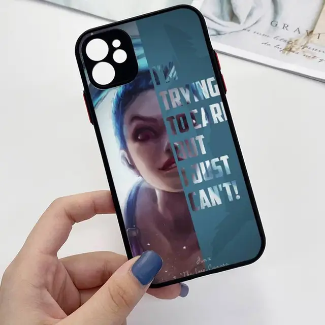 Arcane jinx Phone Case For iPhone 13 12 11 Mini Pro XR XS Max 7 8 Plus X Matte transparent Back Cover a6