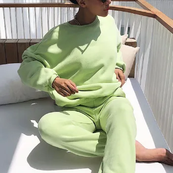 

Hoddies Tracksuit Women Set 2020 Autumn Winter Korean Two Piece Set Top And Pants Oversized Sweatershirt 2 Piece Set