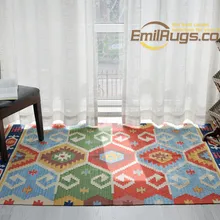 Турецкий напольный ковер винтажные решетки Лим ковры-килим ручной работы шерстяной журнальный столик для гостиной ковер gc137-24