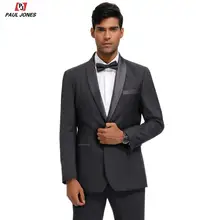 Мужской приталенный пиджак-смокинг для выпускного вечера от PAUL JONES, сатиновый пиджак с отложным воротником, стильный пиджак, блейзер для свадебной вечеринки, пиджак PJ0151