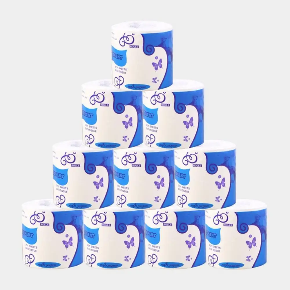 10 Rolls Standard 3 ply Toilet Paper Bulk Rolls Bath Tissue Household