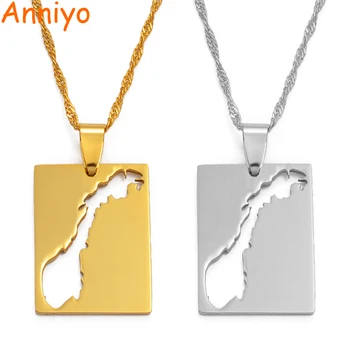 

Anniyo Kongeriket Norge Map Pendant & Necklaces for Women Noreg/Norway Country Maps #021721