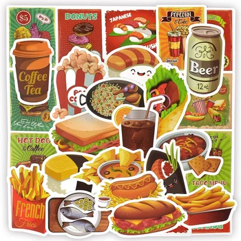 

50 PCS food drink personality graffiti stickers stickers on the laptop Notebook decorative skin PVC for macbook /acer/hp/xiaomi