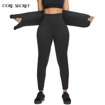 

CURE SECRET Women`s High Waist Sweat Capris Pants Legging Shapers Pants Tummy Control Neoprene Sauna Slimming Pants