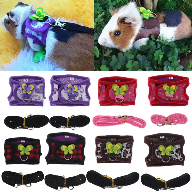 Arnés de hámster con correa ajustable para cobaya, Chinchilla, rata, ratones, Hurón, accesorio para Animal PEQUEÑO, envío directo