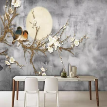 Фото обои 3D китайский стиль цветы и птицы Настенная живопись Гостиная ТВ диван спальня фон настенные фрески домашний декор