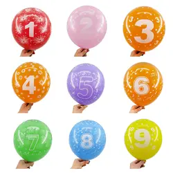 ZLJQ 10 20 30 шт. номер 0 1 2 3 4 5 6 7 8 9 латексные шары для День рождения украшения для детей и взрослых свадебные Юбилей Декор