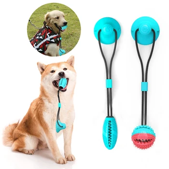 

Pet Dog Toys Silicon Suction Cup Tug dog toy Dogs Push Ball Toy Pet Tooth Cleaning Dog Toothbrush for Puppy large Dog Biting Toy