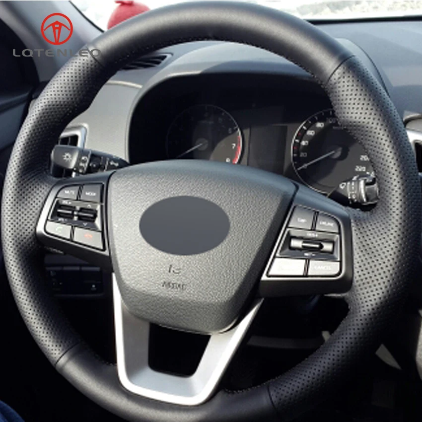 Задняя панель LQTENLEO из черной натуральной кожи для Hyundai ix25 2014 2018 ix35 Creta 2016 Elantra 2017