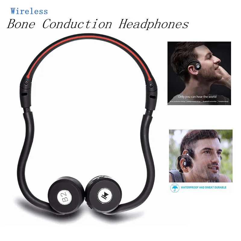 Умные наушники с костной проводимостью, беспроводные Bluetooth спортивные наушники с микрофоном для iPhone, смартфонов