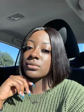 BAISI-peluca Bob brasileña con encaje frontal para mujer, pelucas de cabello humano 4x4 con cierre de encaje, peluca recta, peluca con malla frontal, malla con división Bob