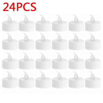 

12/24pcs Romantic Flameless Candles LED Battery Operated Electric Tea Lights Artificial No Flame High Qaulity