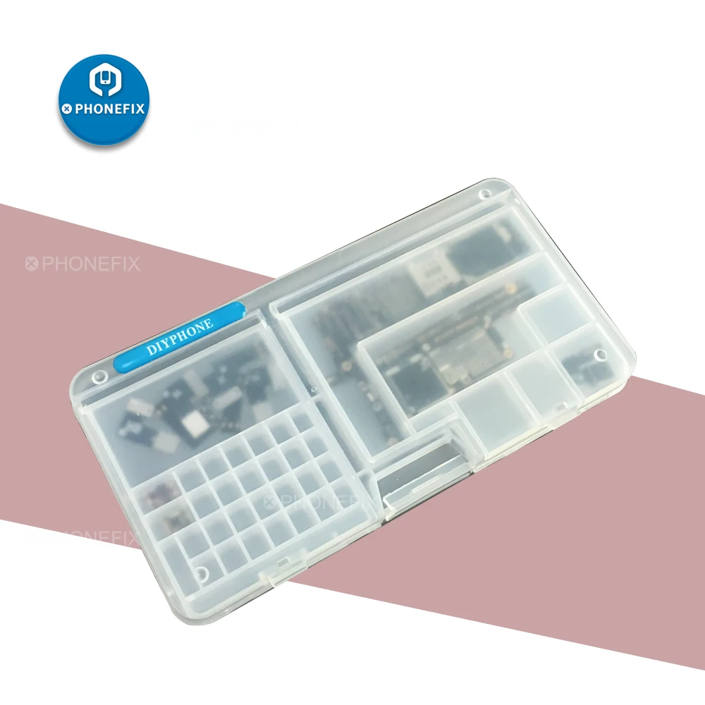 

PHONEFIX Electronics Storage Box Double-layer Management Storage Box for Mobile Phone Screws Repair Accessories Parts Storage