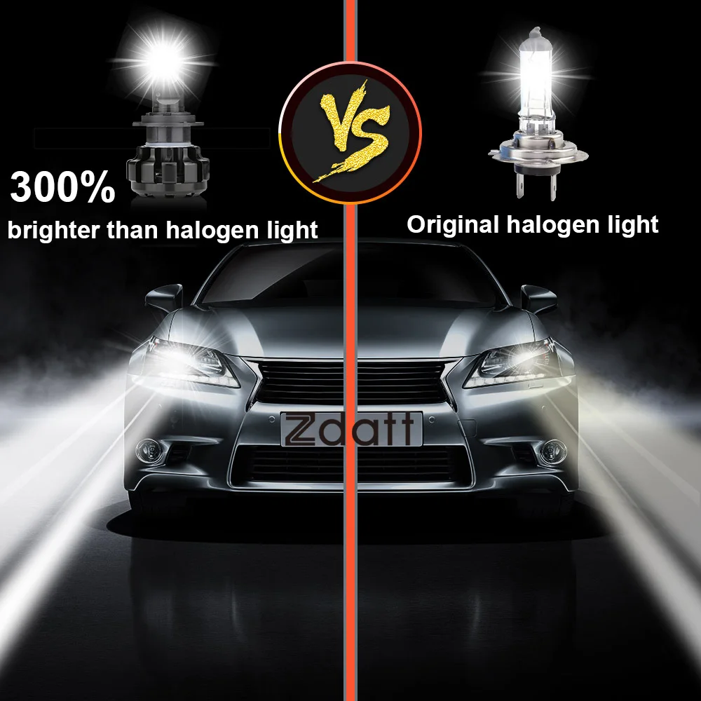 Najtaniej Zdatt H7 Led H11 lampa Led żarówki reflektorów samochodowych H1 u nas państwo lampy H8 HB3 9005 Led 12V 9006 HB4 Canbus 100W 12000LM lampa samochodowa