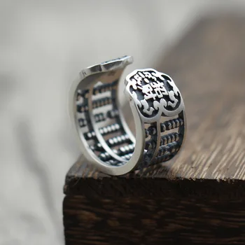 

Personalized Retro 925 Sterling Silver Jewelry Lucky Treasure InAbacus Pier Ring Thai Silver Men Women Ring