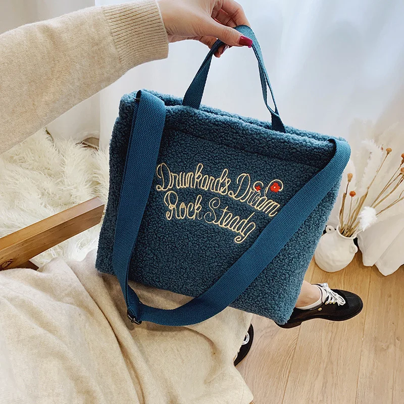 

Autumn And Winter Big Bag 2019 New Style Furry Versatile Fashion Korean-style Shoulder Bag Textured Western Style Plush Shoulder