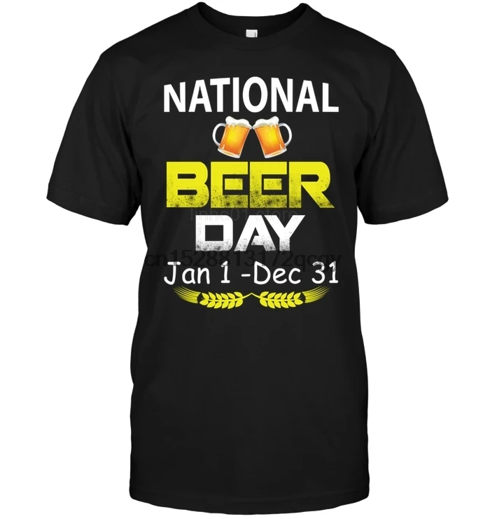 Бренд National Beer Day 1 Dec 31 2019 Летняя мужская футболка с коротким рукавом | Мужская